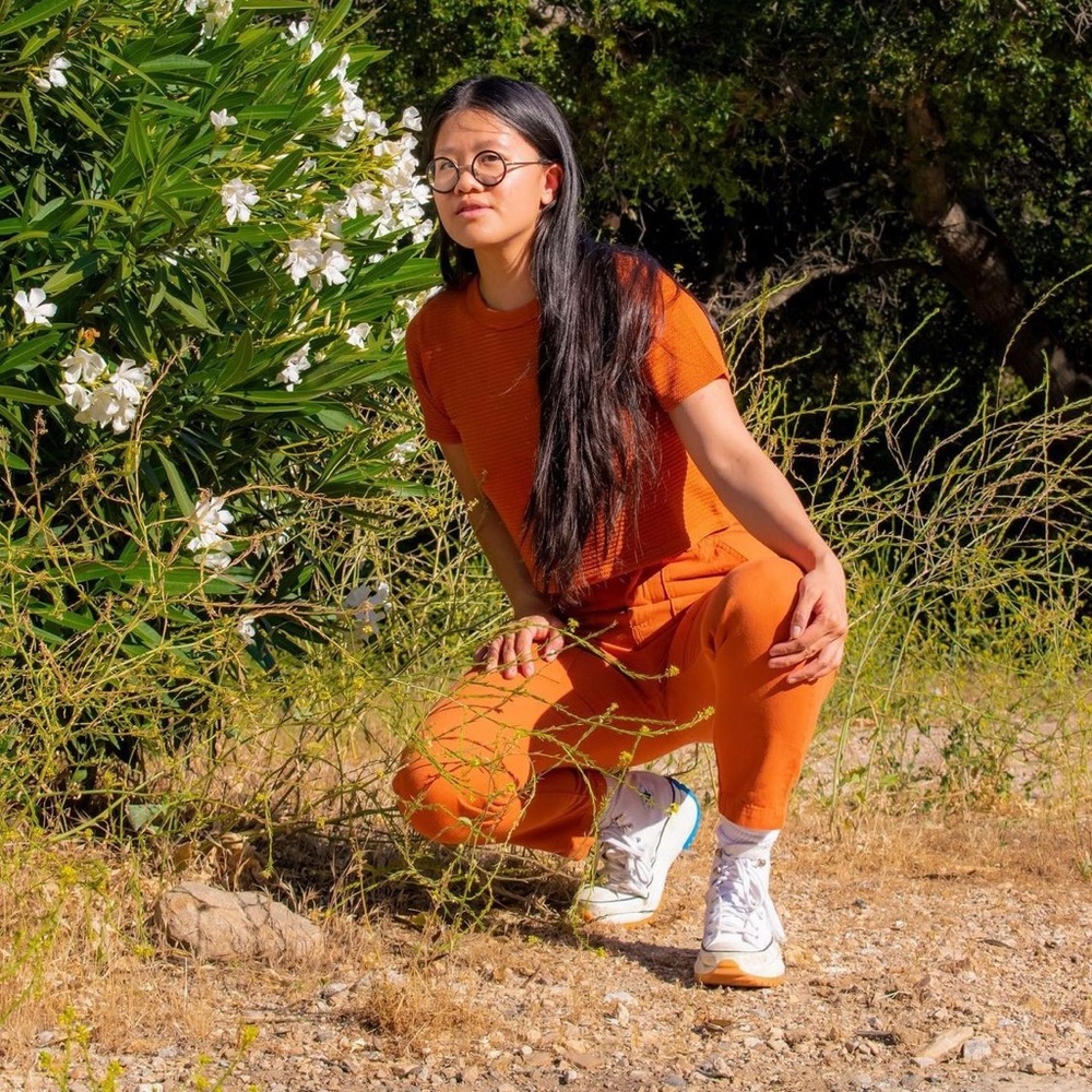 Big Bud Press Size Medium Cropped Honeycomb Tee in Burnt Orange